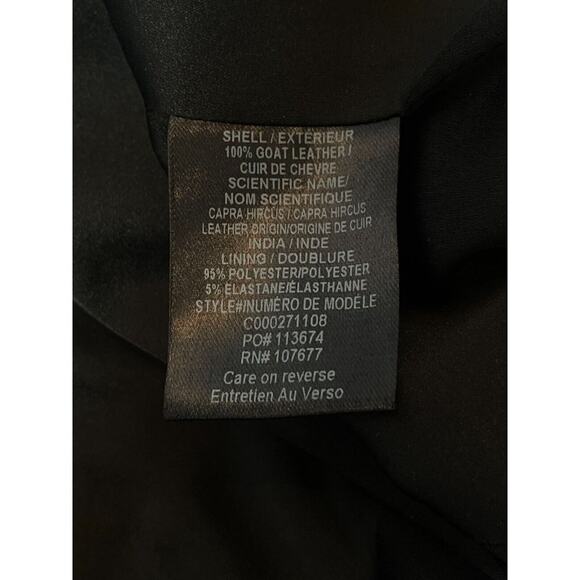 Alice + Olivia Goat Leather Jacket Size XS Draped Waterfall Open Front - Damaged - Picture 16 of 16